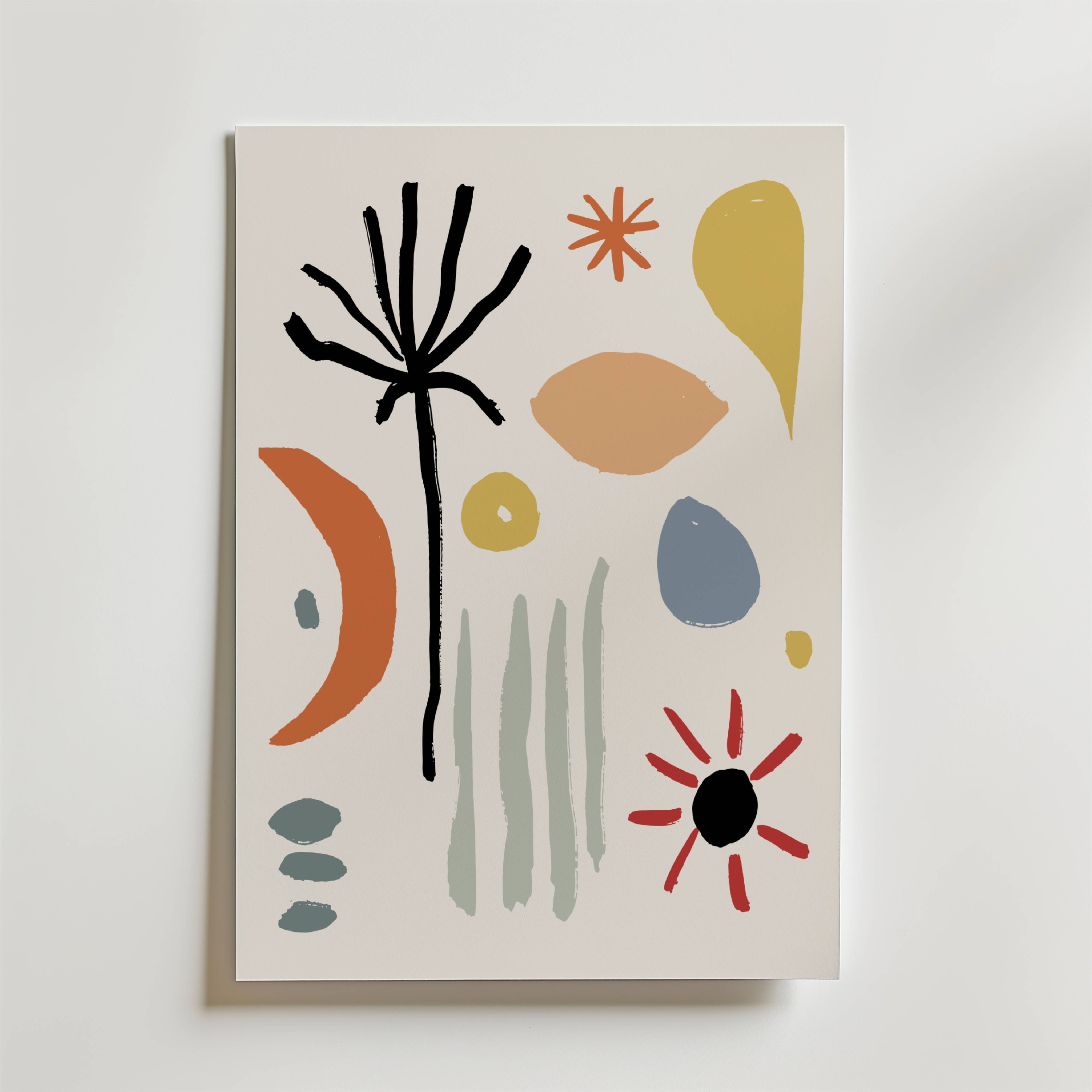 Garden of Shapes Poster - Fine Art Poster 13x18 cm