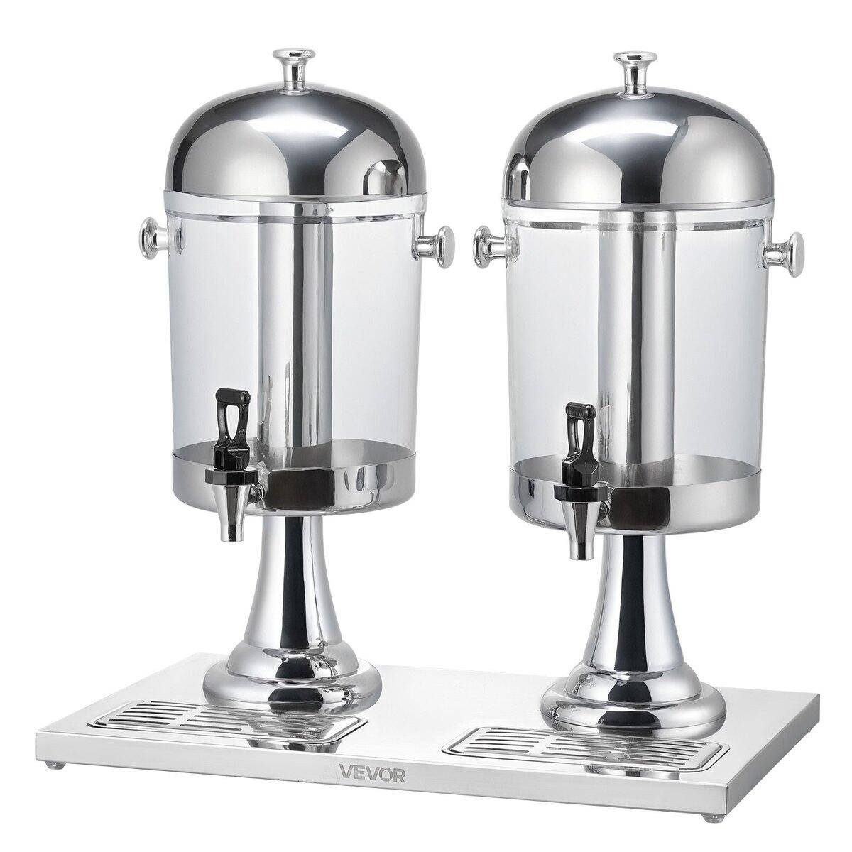 Drink Dispenser 8L x 2 Beverage Dispenser for Party with Spigot Tray