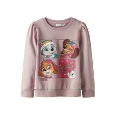 NAME IT Sweatshirt 'NMFJOSE PAW' jade / lilla / rosé / hvid - 92