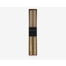 Stearinlys Cream/Guld 2 Stk.