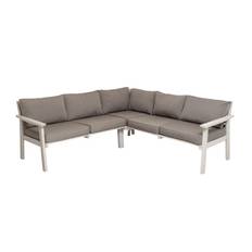 Träsoffa ute Eden Wood Ransvik Hörnsoffa 200 x 200 cm inkl Dynor Greige