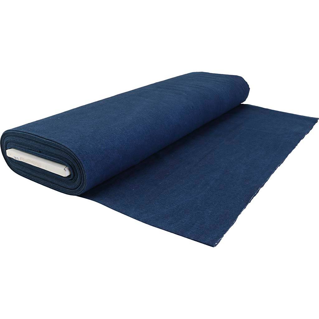 Denim stof i bomuld, B: 150 cm, blå, 10 m/ 1 rl..