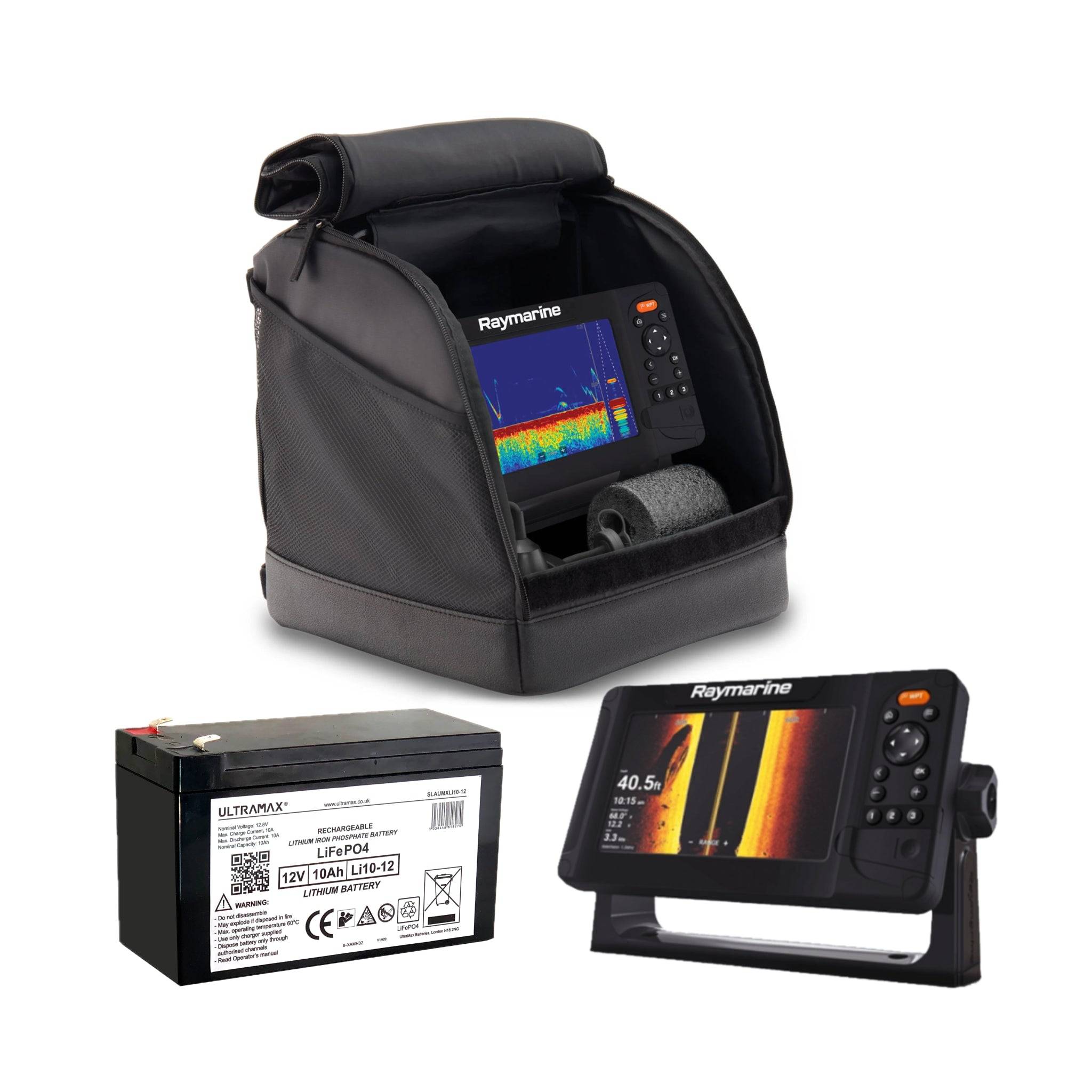 Raymarine Element 7 HV + Ultramax 12,8V LiFePO4 Isfiskepaket