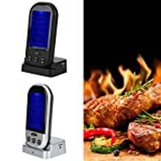 EVTSCAN trådlös fjärrkontroll mattermometer med dubbelsond Kök Matlagning Grilltillbehör(Black)