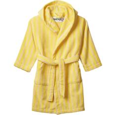 Bongusta Naram Kids Bathrobe Str 5-7 år - Pristine & Neon Yellow Morgenkåber Bomuld hos Magasin