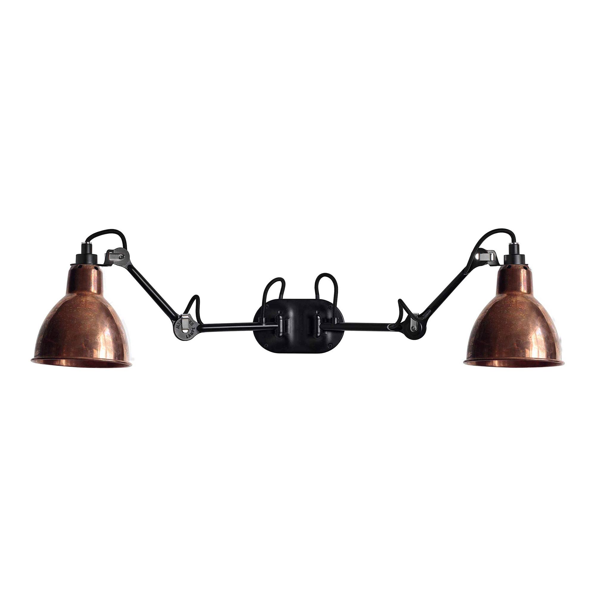 DCWéditions - Lampe Gras 204 Round Double, Black/Raw Copper - Sänglampor - Bernard-Albin Gras - Koppar
