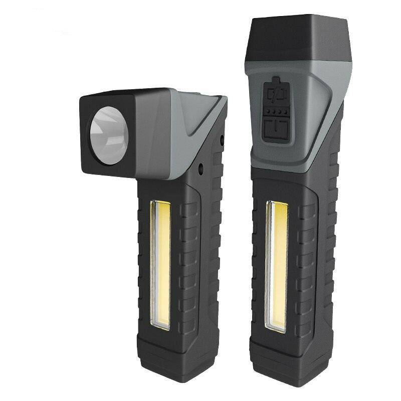 LED + COB-ficklampa med pennklämma hållare Rotativ bakre ficklampa med magnet Stark ljusficklampa Arbetsljus