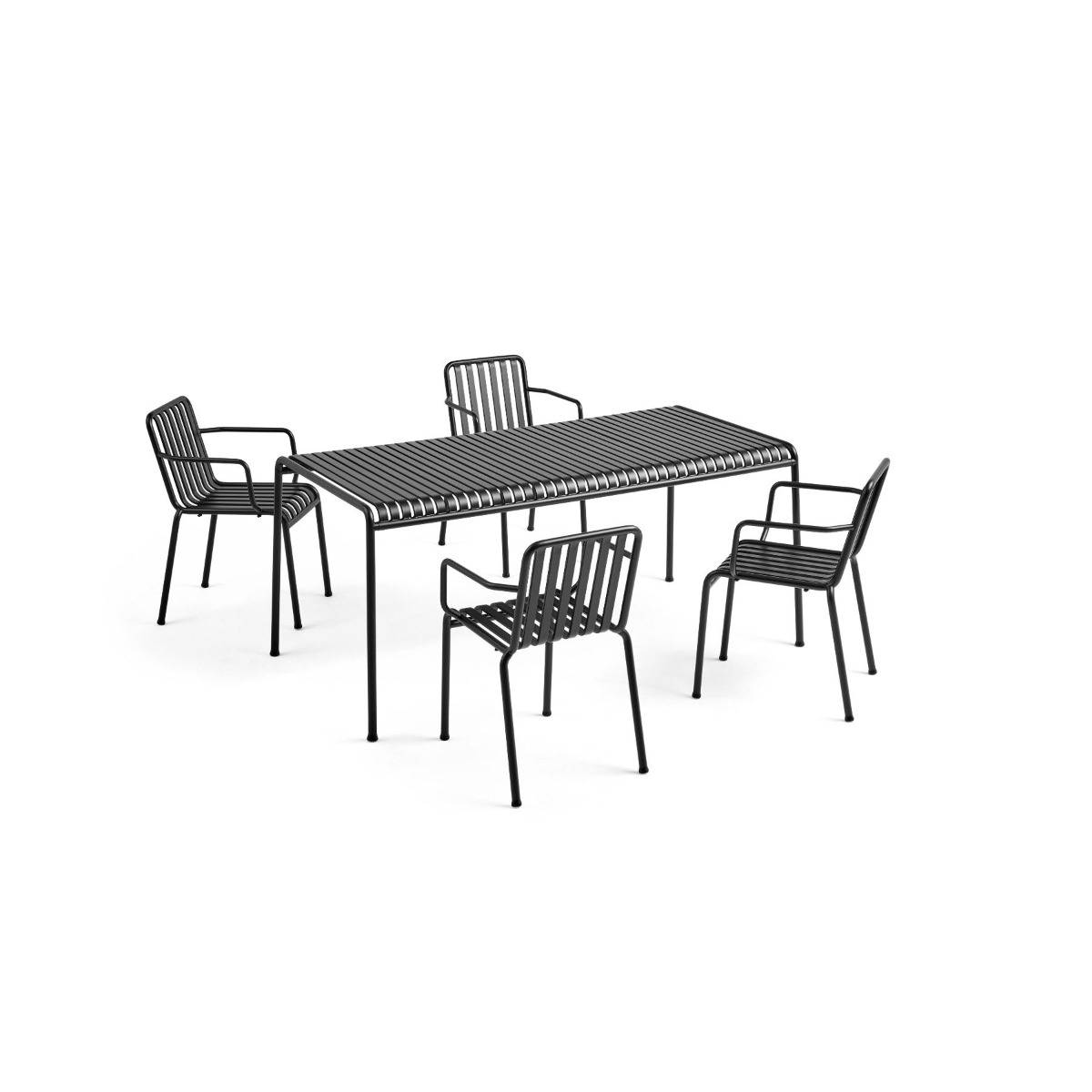 HAY Palissade Sæt Table L170 x 4 Armchair - Antracite