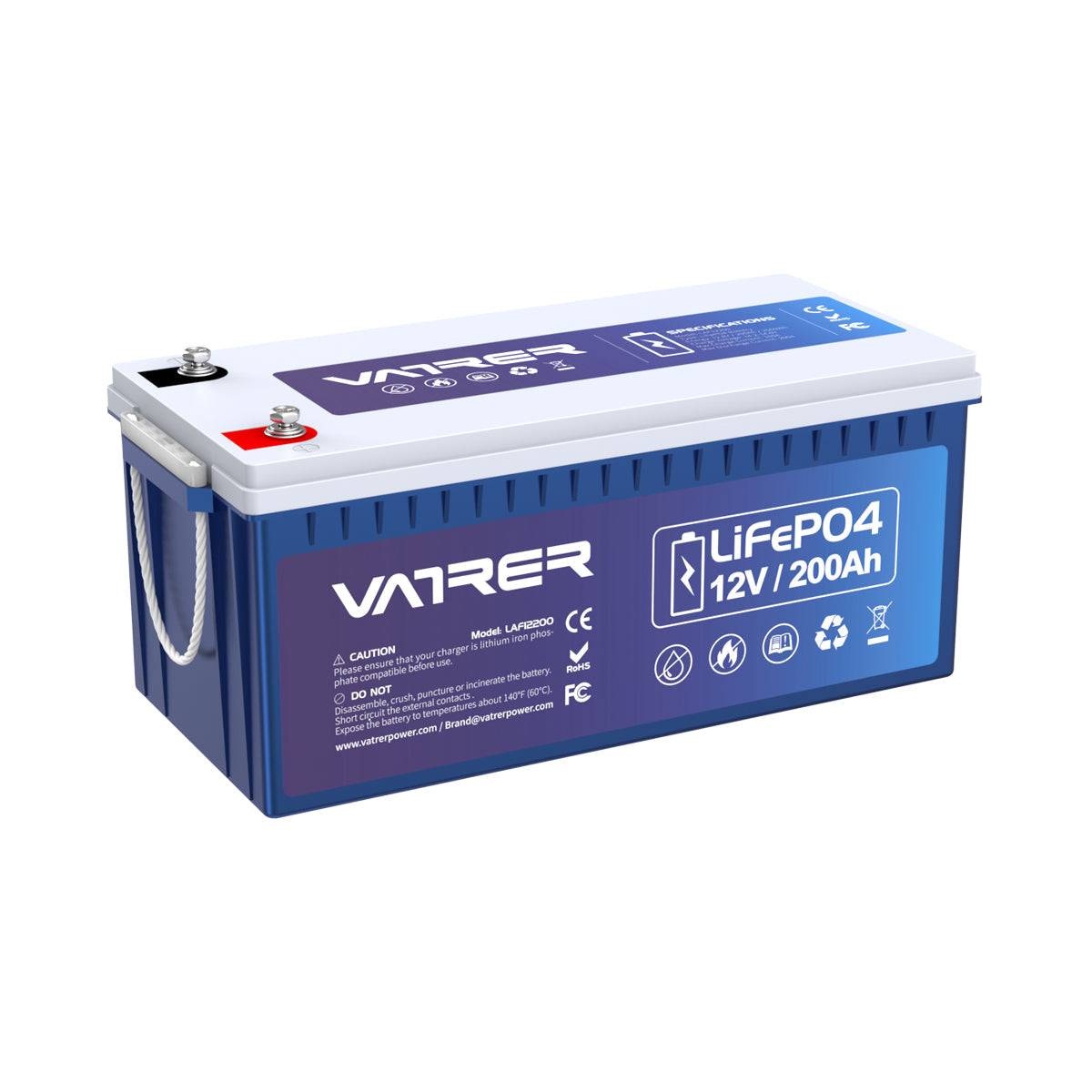Vatrer 12V 200Ah Plus Lithium Battery, 200A BMS EU - 4 PACK($477.49/Each)