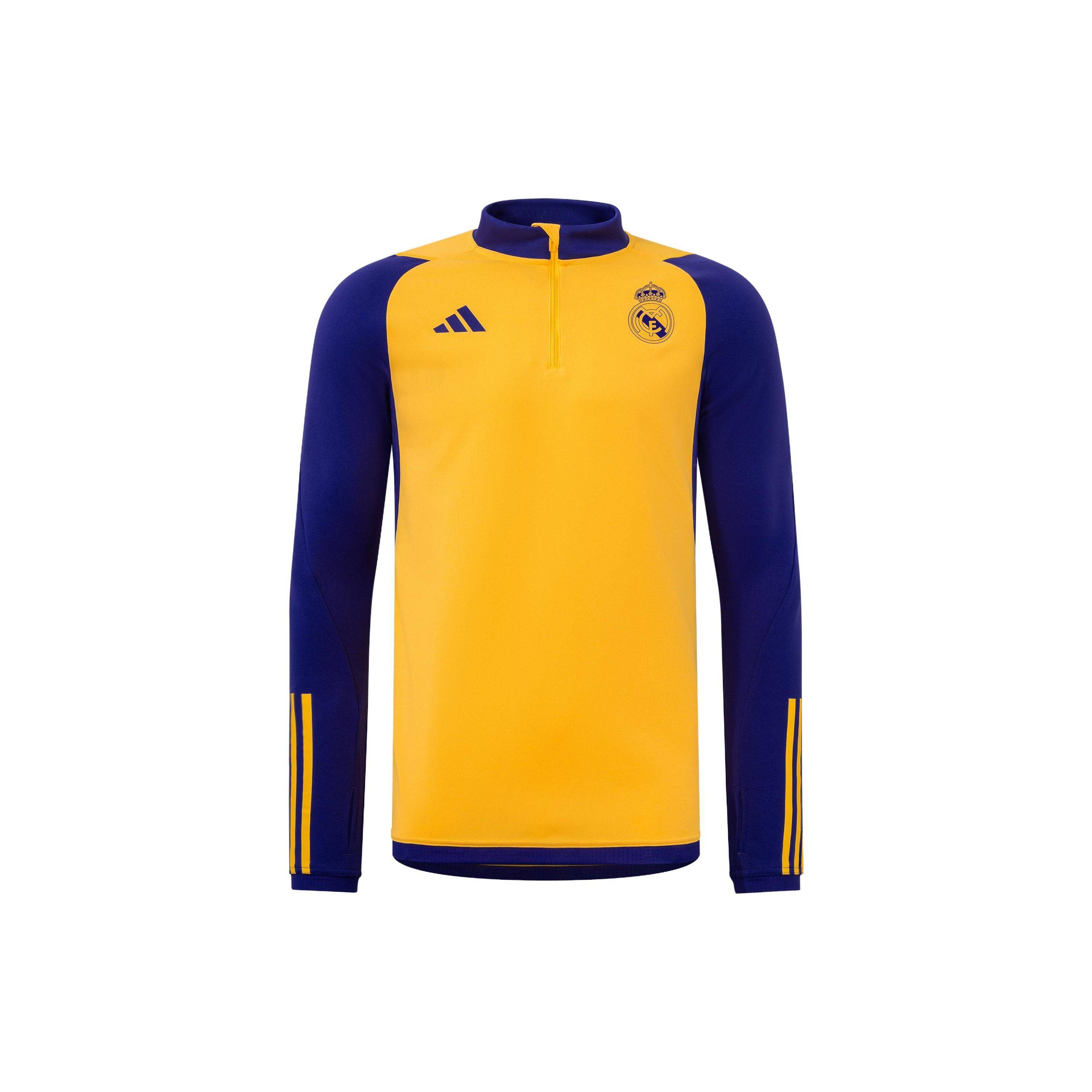 Adidas Real Madrid Tiro 23 Träningsfotbollströja med halv dragkedja och lång ärm Herr Toppar Gul IQ0543 M