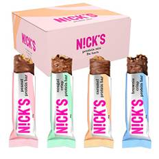 NICKS Soft Protein bar mix box, keto snack bars 4g nettokolhydrater, 15g protein, 5g kollagen utan tillsatt socker Glutenfria lågkolhydrat (9 proteinbars x 50g)