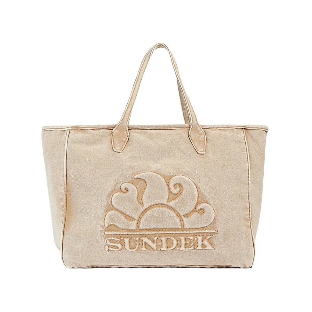 Sundek Vintage Beige Lærredstaske - Tasker - Dame - Brun - ONE SIZE -