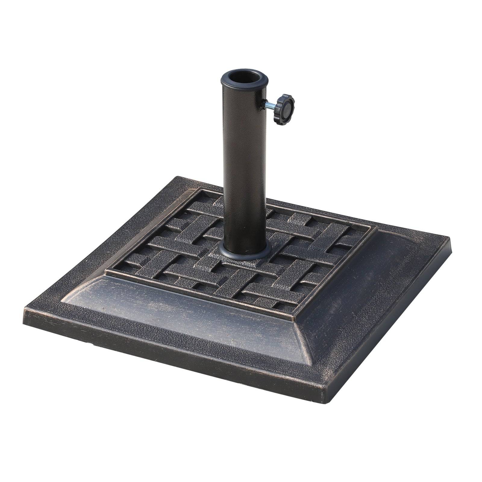Paraplystativ af polyesterharpiks, 9 kg, til parasolstænger med en diameter på 38 mm/48 mm, egnet til have og altan, bronzefinish