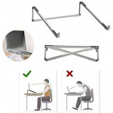 Laptopställ för skrivbord, justerbar laptophöjare ABS+silikon vikbar bärbar datorhållare, ventilerat kylande laptopställ för 10-17,3" bärbara datorer, - Multifärgad (silver,Silverförstärkt version)