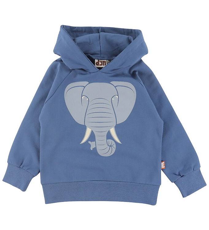 DJUR Hoodie - DjurNedan - Ocean Blue Elefant - DYR - 8 år (128) - Hoodie