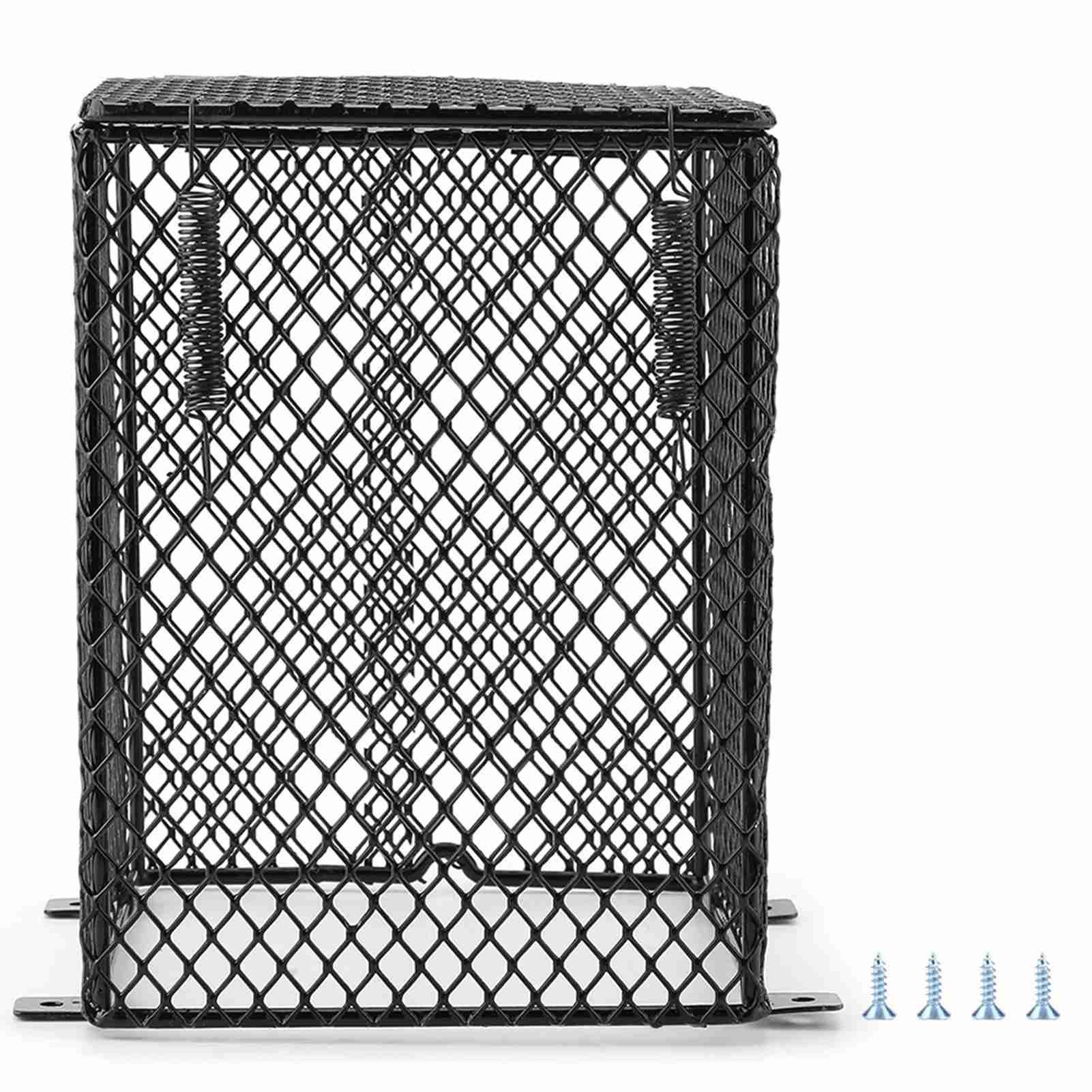 Husdjur Reptil Anti skållningslampa Nätöverdrag Dag Natt Keramisk Glödlampa Värmelampskärm(Rätblock)