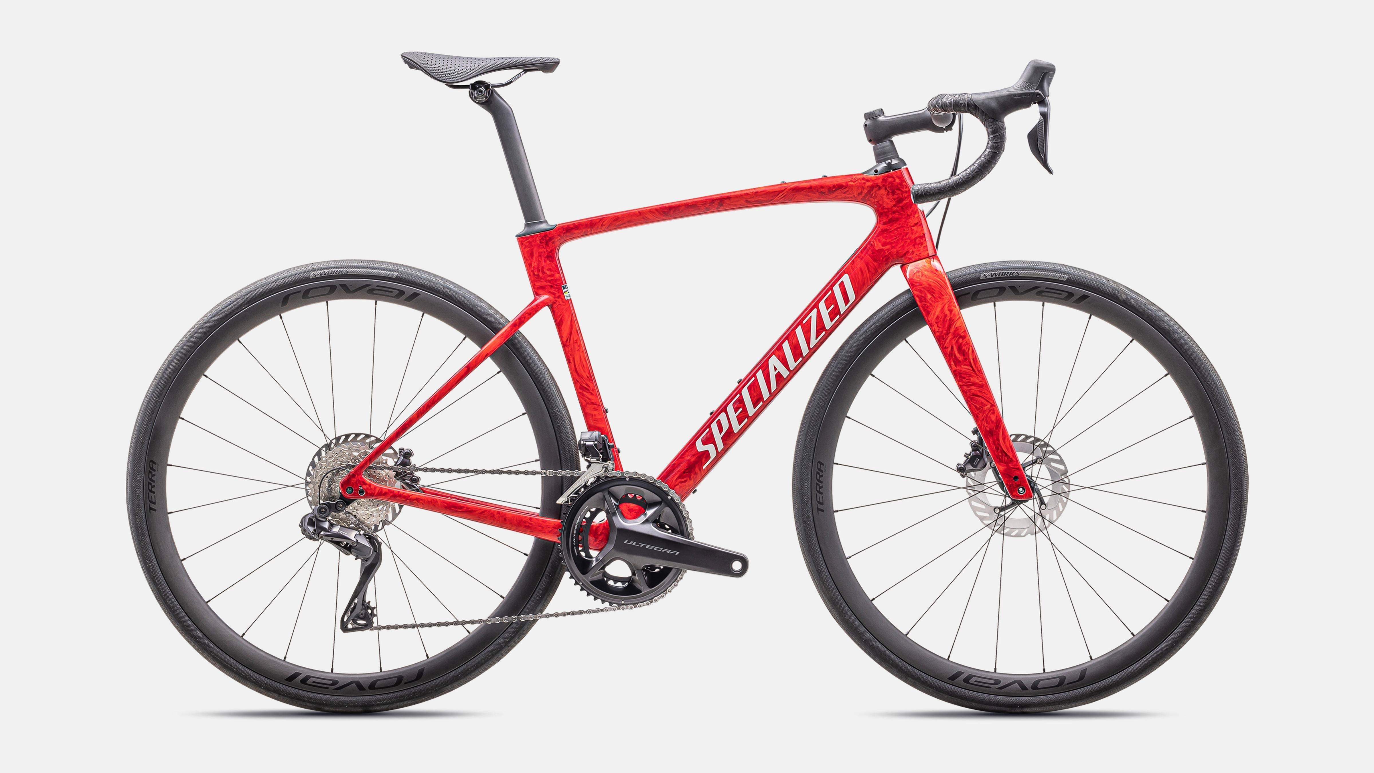 Specialized Roubaix SL8 Pro 2025 - Shimano Ultegra Di2 2x12sp - Roval Terra CL II - 008 / 52 / Gloss Red Pearl + Fiery Red Strata / Dune White