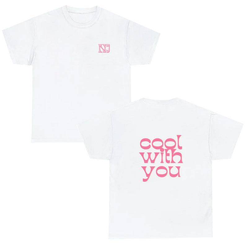 KPOP Newjeans T-shirt dam Harajuku Kawaii Animetryck Mode Unisex/T-shirt dam Nya jeans 2023 sommarkortärmad topp cm white
