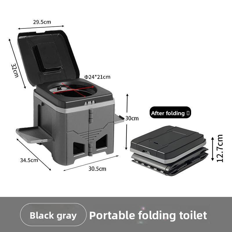 Folding Portable Toilet With Lid - Perfect For Camping, Hiking, Travel And Boating Rv Toilets