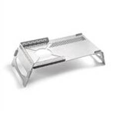 Stand i rustfrit Steel Bærbart vindtæt komfur Stationsbeslag til Outdoor madlavning Camping Picnic Grill BBQ