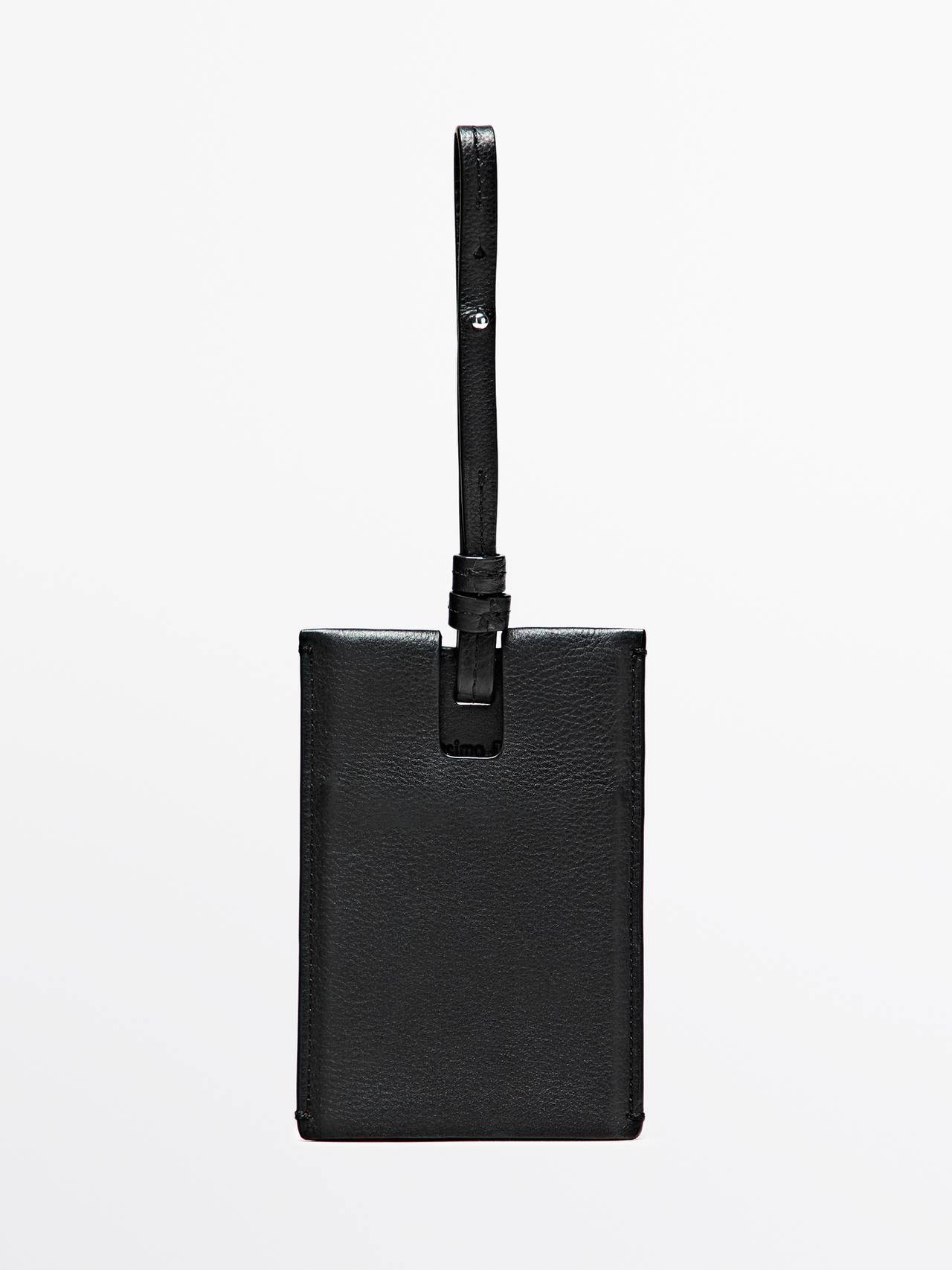 Massimo Dutti - Herre - Bagagemærke I Nappaskind - Sort - 01