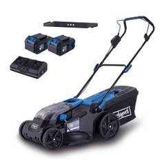 Scheppach Akku-Rasenmäher BC-MP430-X 20V Brushless | 43cm Schnittbreite | für 600-700 m2 | Schnitthöhenverstellung von 25–75mm | 50L Korb | Mulcheinsatz | mit 2X 4Ah Akku, Doppelladegerät & Messer
