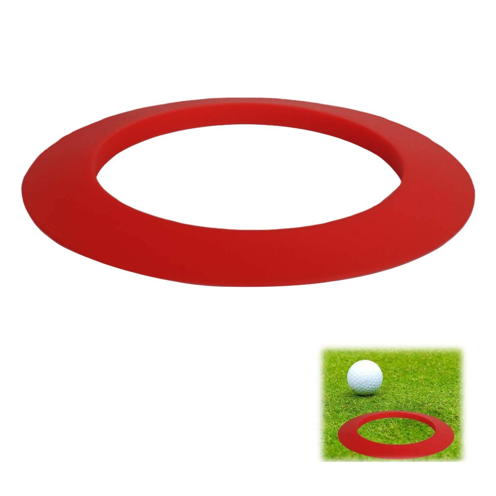 Tibemi Golf Putting Silicone Putting Practice Target Compact Putting Trainer for Beginners Red Mat, Cup, Cup, Indoor/Outdoor Use, Design, Portable,