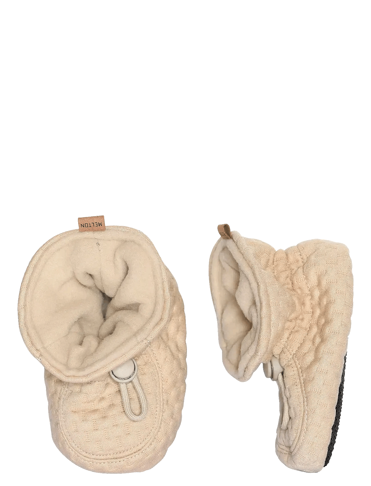 Melton Structure Textile Slippers - Beige - 24/25