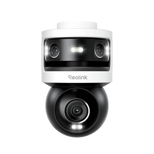 Reolink PoE-Övervakningskamera med Trippellins för Utomhusbruk, 10MP 180° Panorama & 4K PT med Auto-tracking, AI-videosökning, Områdesskydd, Färg- & IR-mörkerseende, 24/7-inspelning, OMVI 3i PoE