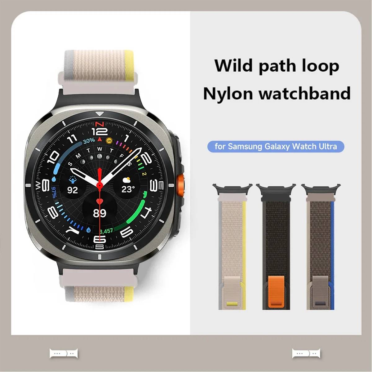 Sports Nylon Loop Strap for Samsung Galaxy Watch 8 40mm 44mm 8Classic 46mm Bracelet Watchband for Galaxy Watch 7 Ultra 47mm Band