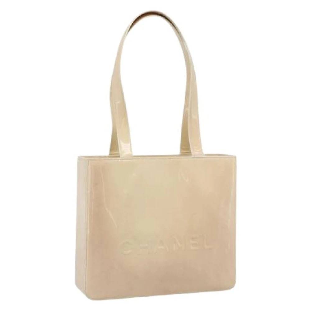 Chanel Vintage Pre-owned Vintage Patent Leather Tote Bag - Vintage - Dame - Beige - ONE SIZE - Uld
