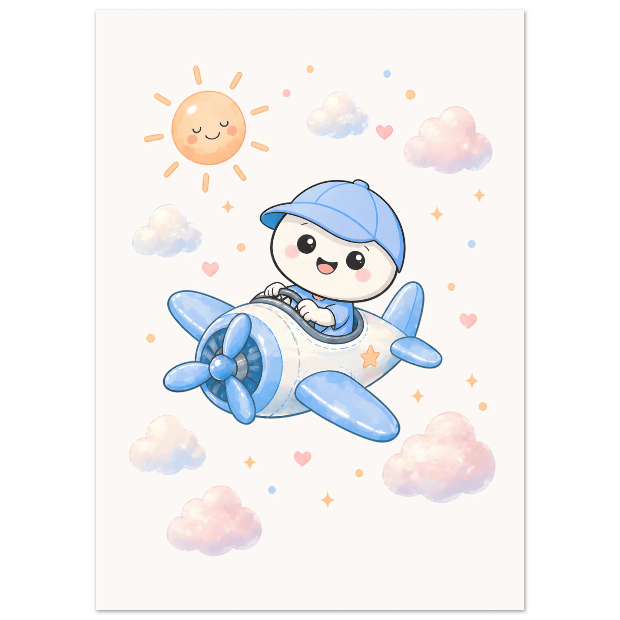 Lille flyger flygplan-50x70 cm / 20x28″ / Utan ram / -