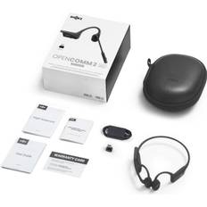Shokz OpenComm2 UC 2025 Upgrade Wireless Bluetooth Bone Conduction Videoconferencing Headset with USB-C Charging Port and USB-C adapter | 16 Hr Talk Time, 29m Wireless Range, 1 Hr Charge Time | Includes Noise Cancelling Boom Mic and Dongle, Black