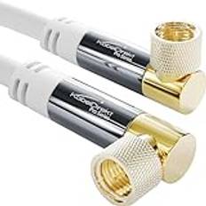 KabelDirekt – Sat Kabel, Antennkabel, Koaxialkabel – 90° vinklad – 10m – 4K TV Kabel, F-kontakt – Finns i 0,5-30m (radio/TV, DVB-T, DVB-C, DVB-S/DVB-S2, internet, vit)