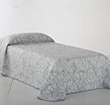 VIALMAN Sofia 18 lätt bouti överkast för enkelsäng 90 cm | Överkast storlek 180 x 270 cm, grå