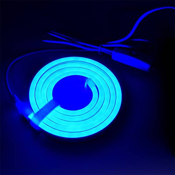 Blå USB-neonslinga med touchknapp, flexibel PVC LED-neon för väggdekoration och DIY, P67 vattentät, 1M, 3M, 5M alternativ, 5V lågspänning 1m