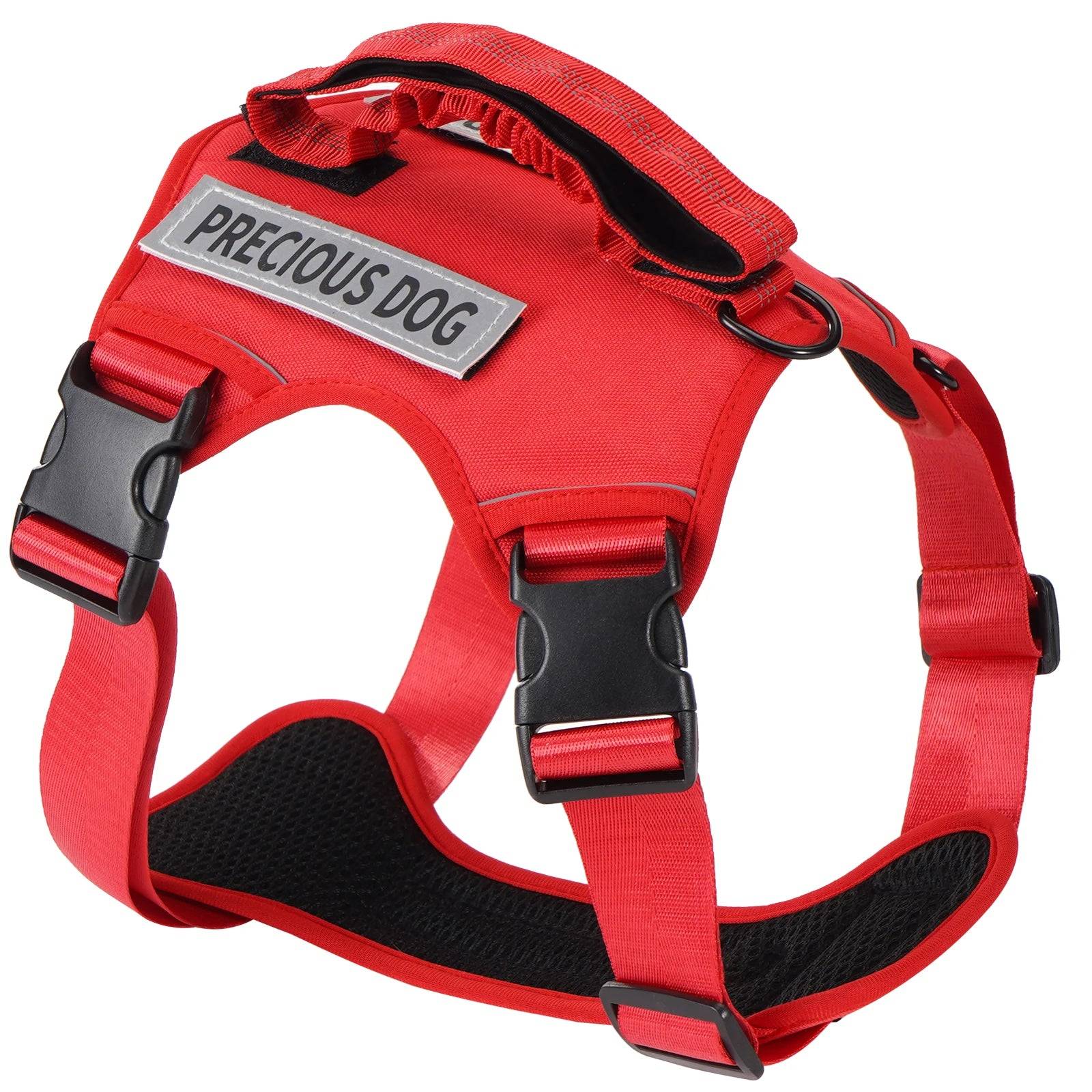 Reflective Emotional Support Dog Vest Harness with Handle & Lead — Easy On/Off for Large Dogs - Red / XL (XL)