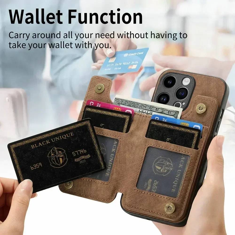 For Xiaomi 15T 14T 13T Wallet Case Zipper Leather Card Funda Xiaomi 14T Pro Redmi Note 13 Pro Plus 5G Case Mi 15 T 14 Back Capa