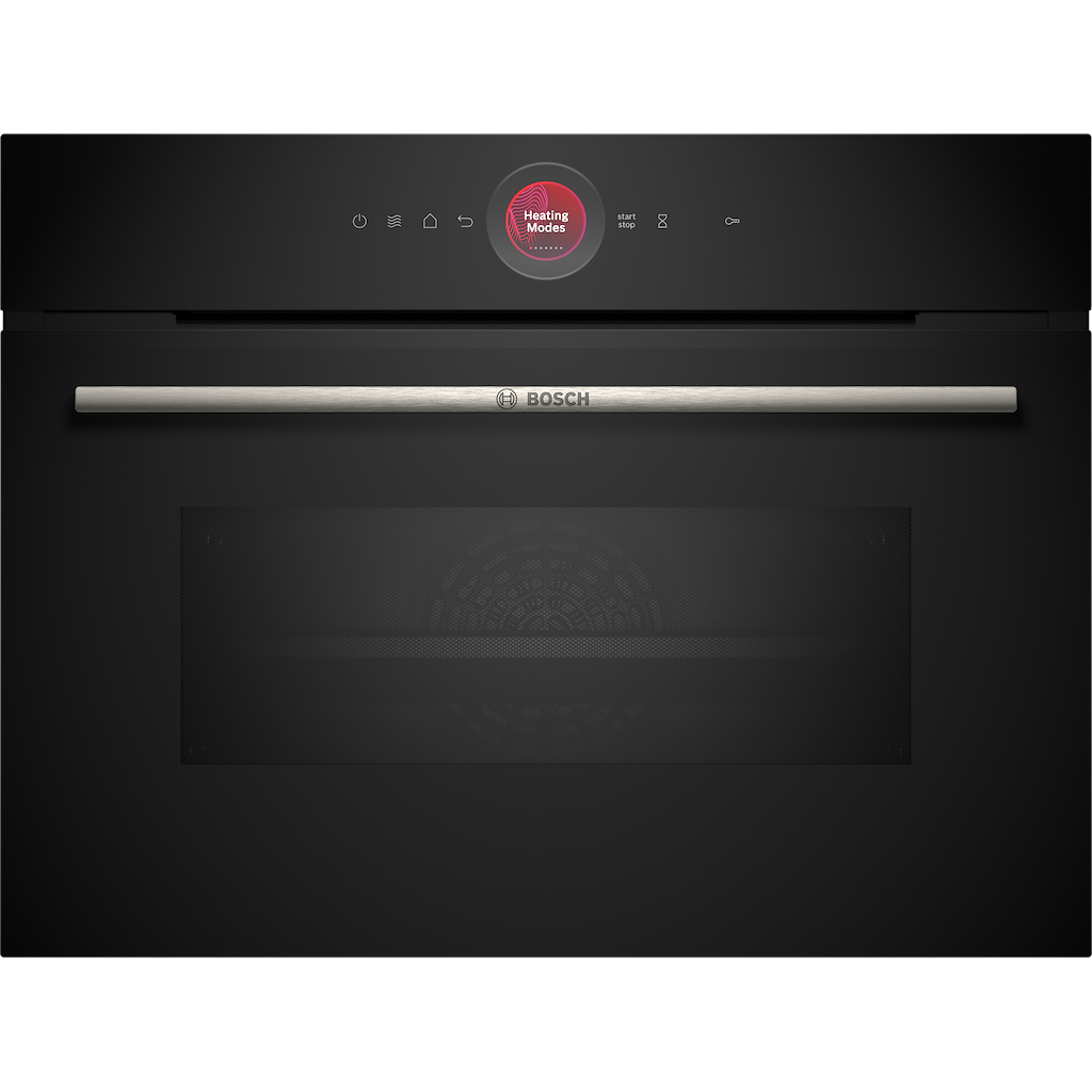 Bosch Series 8, Built-in compact oven with microwave function, 60 x 45 cm, Black