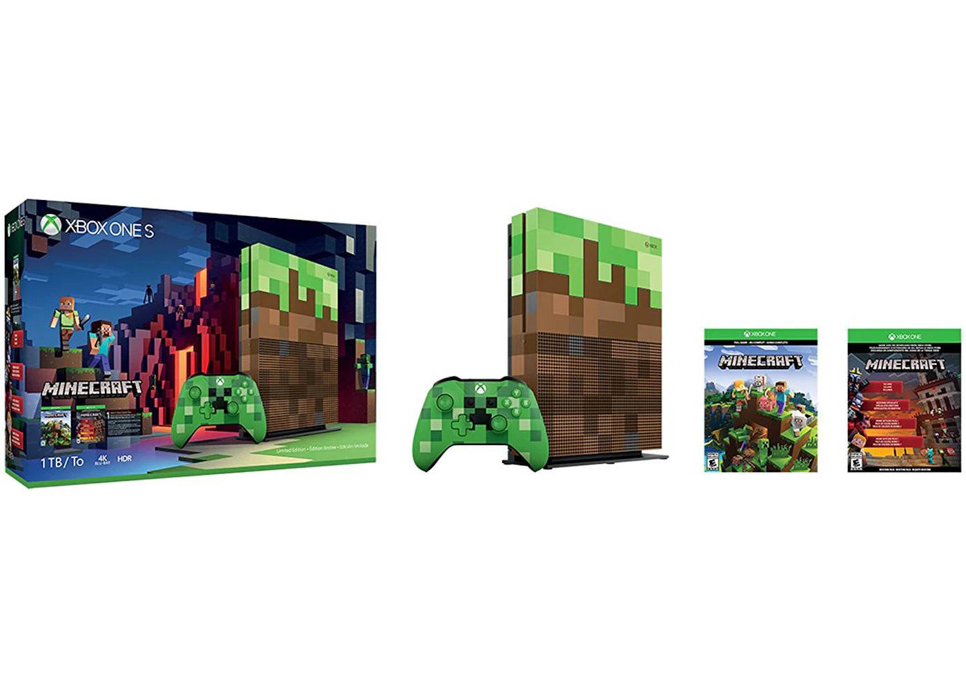 Microsoft Xbox One S 1TB Minecraft Bundle Console (23C-00001) - One Size (One Size)
