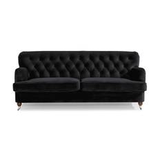 Howard Riviera 3-sits Sammetssoffa - Svart 3 sits soffa Manor House