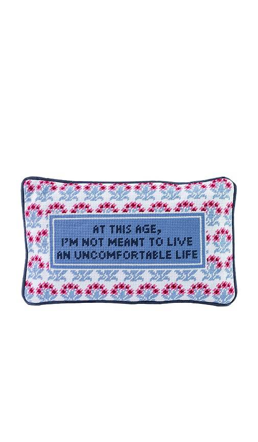 Furbish Studio WURFKISSEN UNCOMFORTABLE LIFE NEEDLEPOINT PILLOW in Beauty: NA.