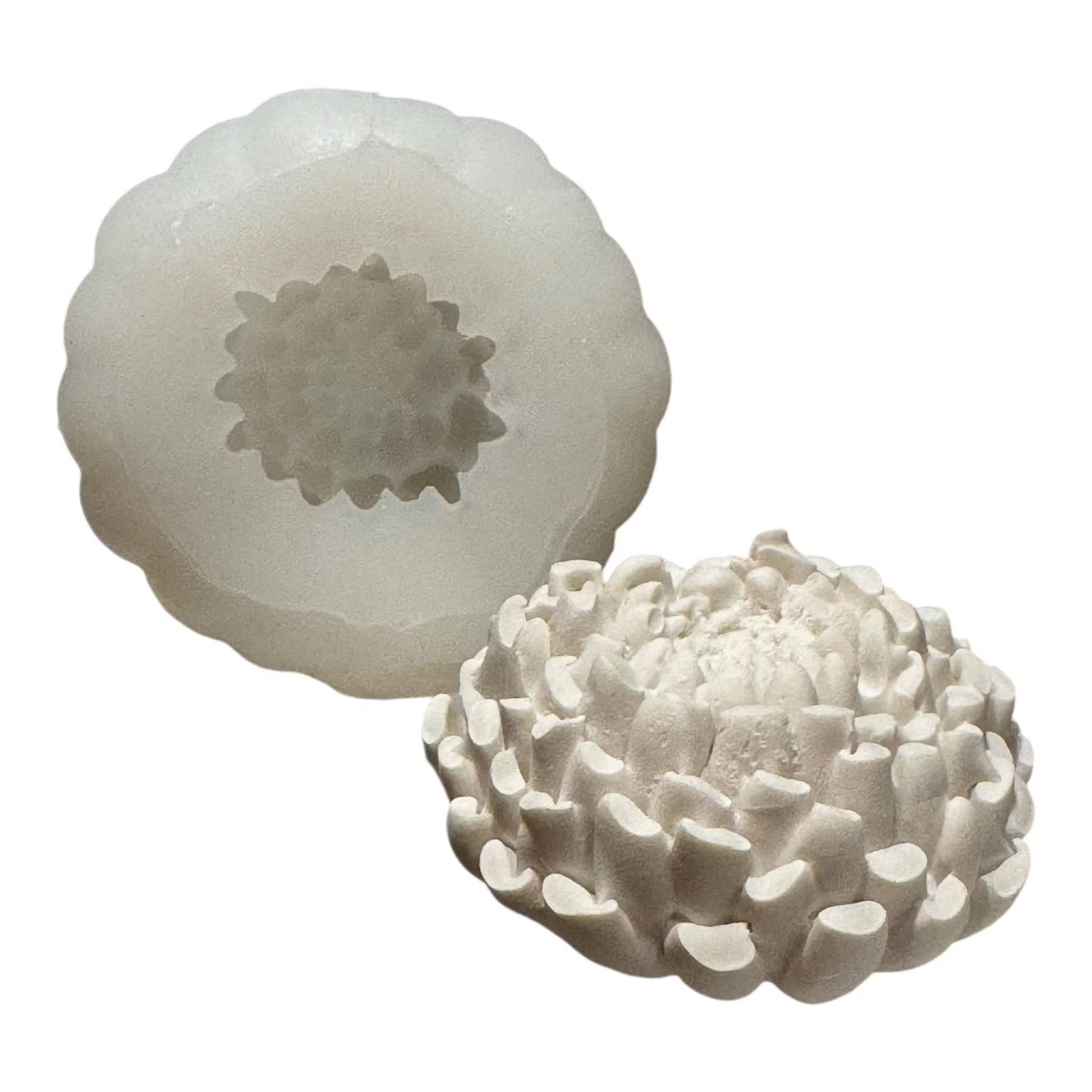 Krysantemum silikonform för ljus, gips tvål 6x6 cm