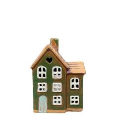 Det Gamle Apotek, Keramik hus, grøn, 12 cm | Nr.1226