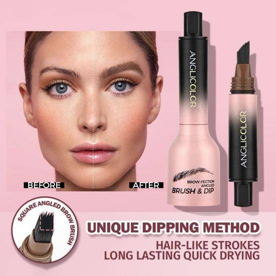 Vinklad ögonbrynsborste Vattentät Långvarig kladdsäker Dopp ögonbryn Hårstrimler Penna Snabbtorkande Naturlig ögonbrynsfärgning Bryn Makeup Penna