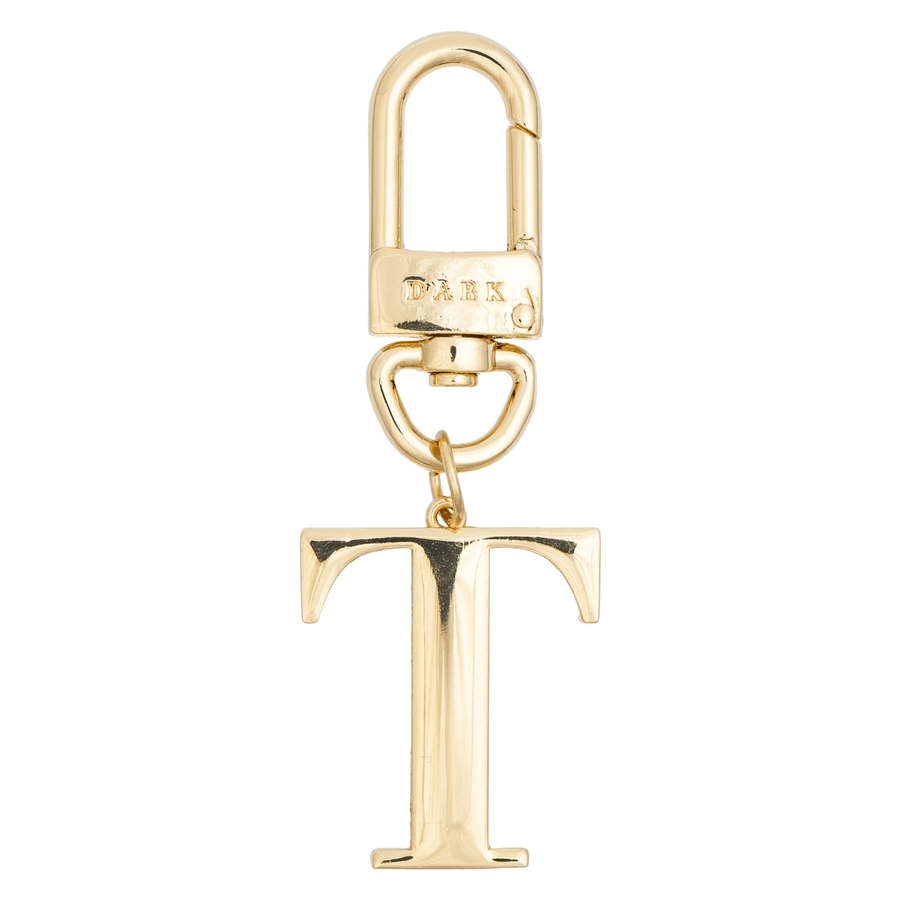 DARK Metal Letter Bag Charm Letter T Gold