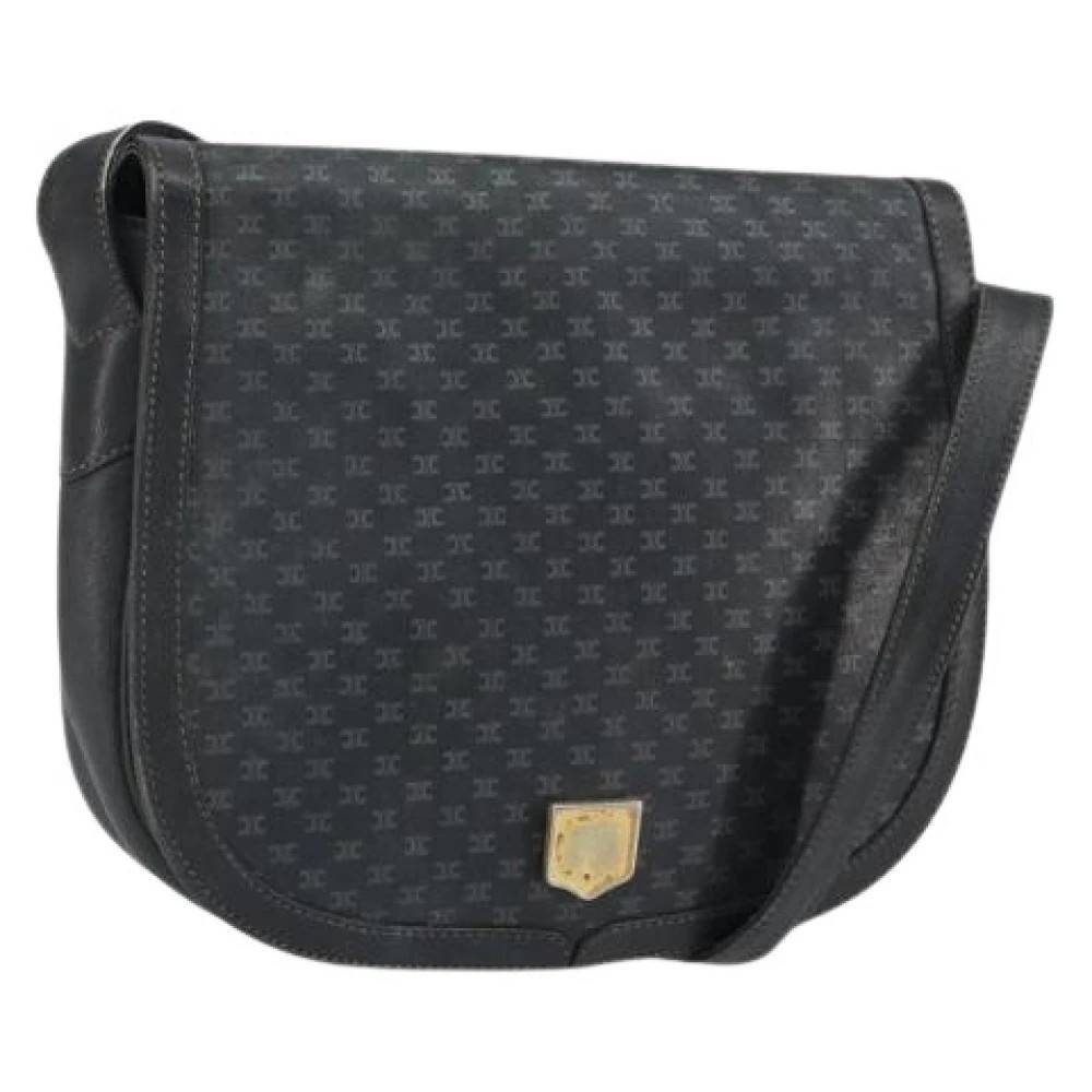Celine Vintage Pre-owned Vintage Læder Skuldertaske - Vintage - Dame - Sort - ONE SIZE - Uld