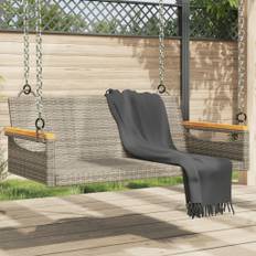 vidaXL gyngebænk 109x62x40 cm polyrattan grå
