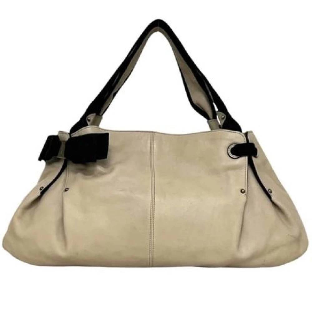 Salvatore Ferragamo Pre-owned Pre-owned Vara dy-21 Tote Bag - Vintage - Dame - Beige - ONE SIZE - Uld