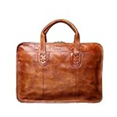 Retro Herrportfölj Kohud Handväska Reseväska Handgjord läder Laptop Business Bag Axel Crossbody Bag